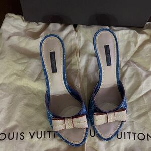 Louis Vuitton Grenadine blue  denim leather open